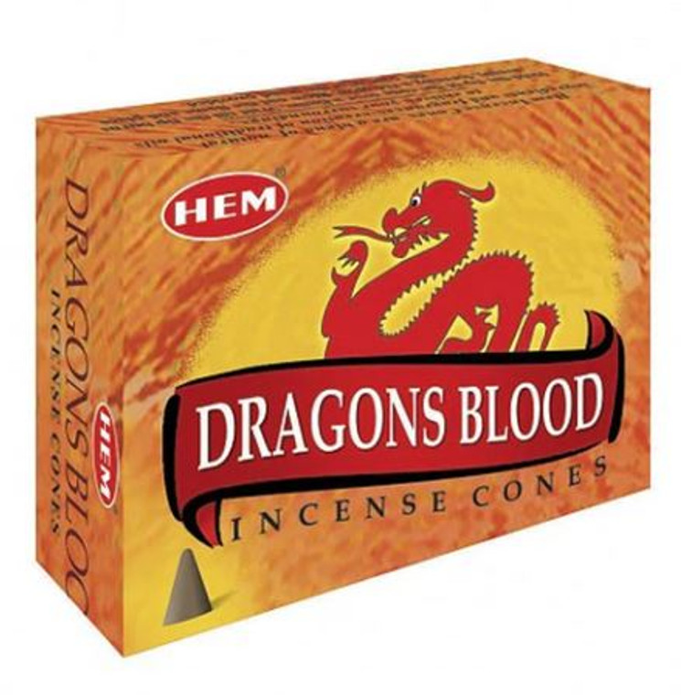 Hem Incense Cones -1 Box of 10 Cones / Dragon Blood Red