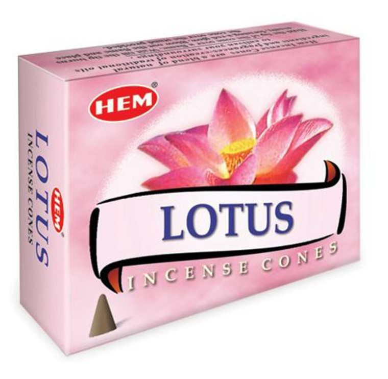 Hem Incense Cones -1 Box of 10 Cones - Lotus