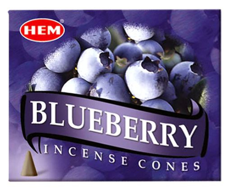 Hem Incense Cones -1 Box of 10 Cones / Blueberry