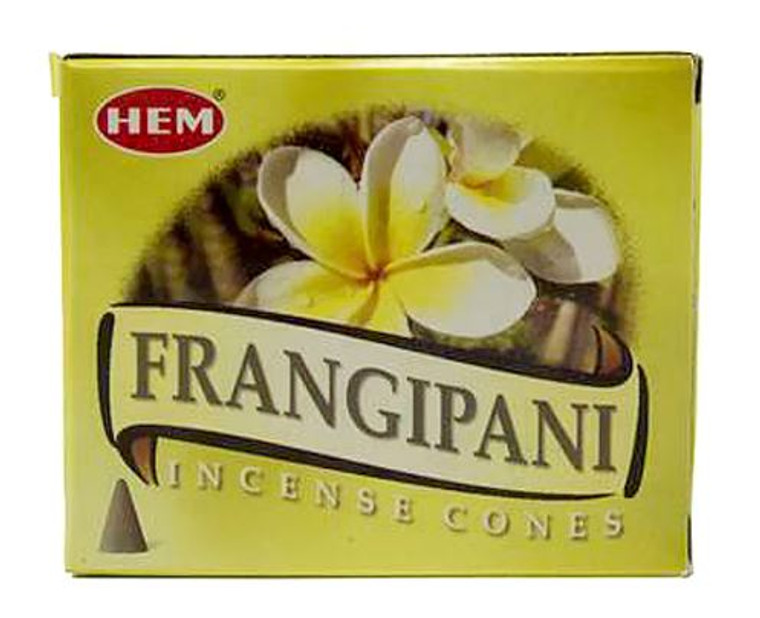 Hem Incense Cones -1 Box of 10 Cones - Frangipani