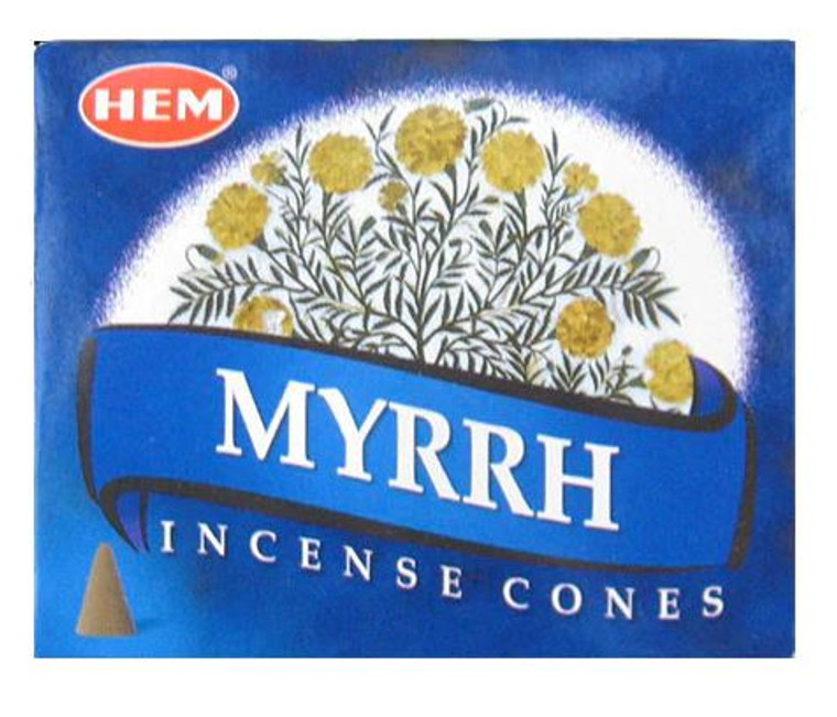 Hem Incense Cones -1 Box of 10 Cones - Myrrh