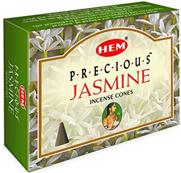 Hem Incense Cones -1 Box of 10 Cones - Precious Jasmine