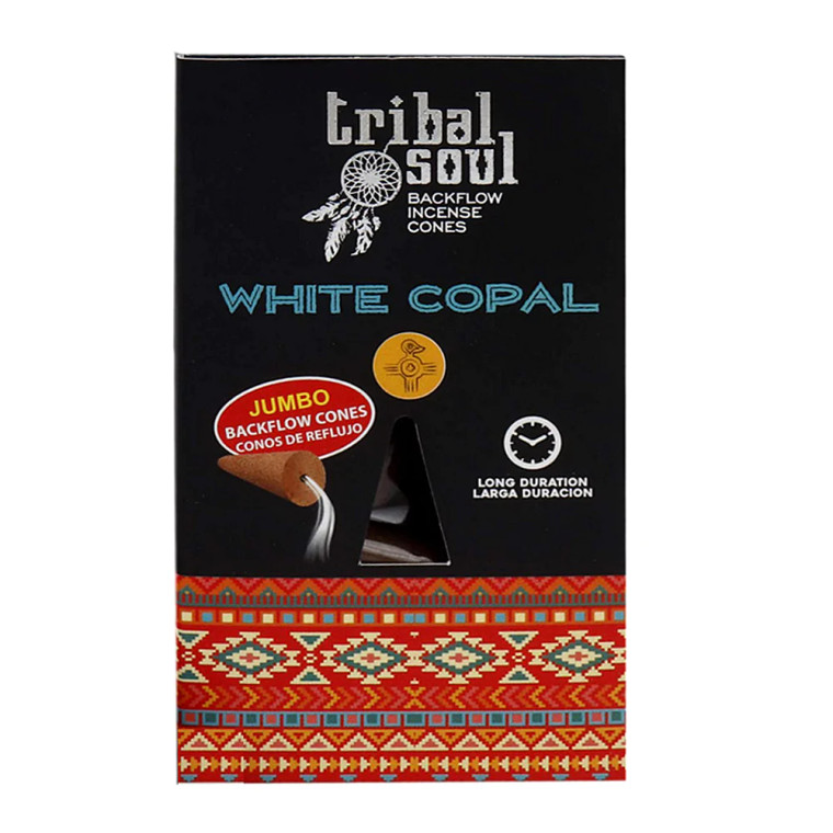 Tribal Soul Incense -10 Count Backflow Jumbo Cones- White Copal