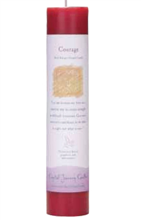 Crystal Journey Candle 1 1/2" x 7" Herbal Pillar - Courage