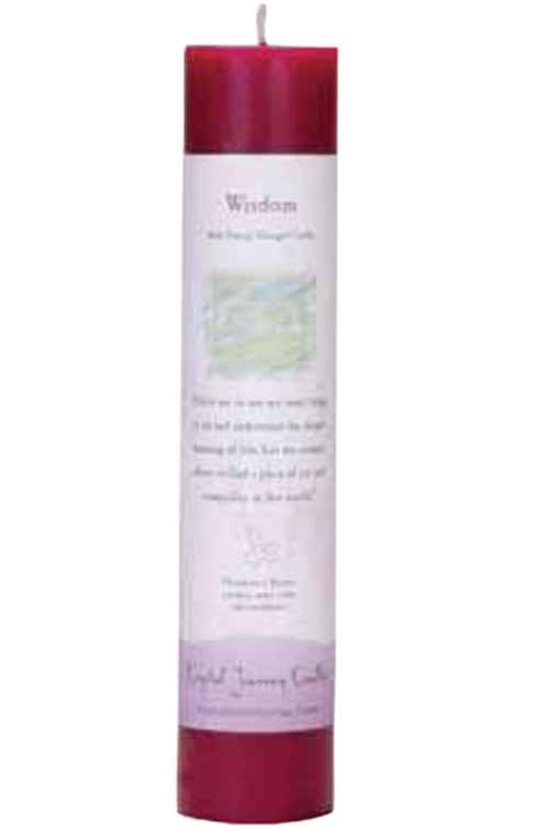 Crystal Journey Candle 1 1/2" x 7" Herbal Pillar - Wisdom