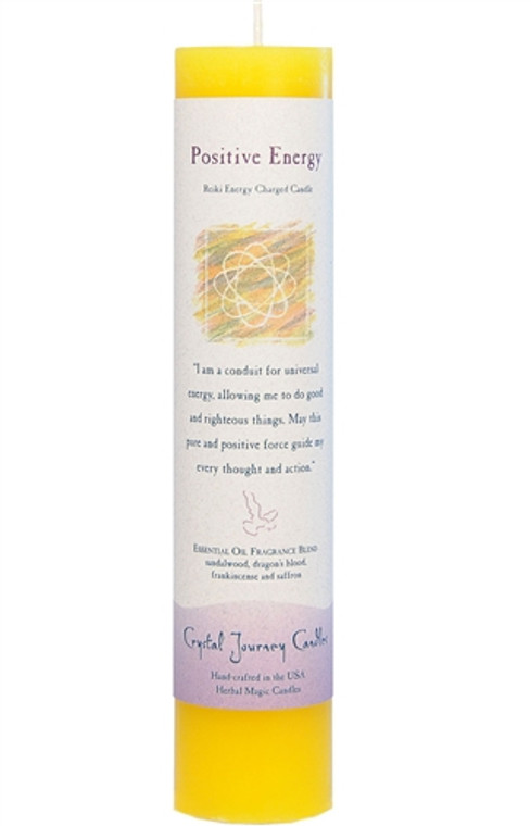 Crystal Journey Candle 1 1/2" x 7" Herbal Pillar - Positive Energy