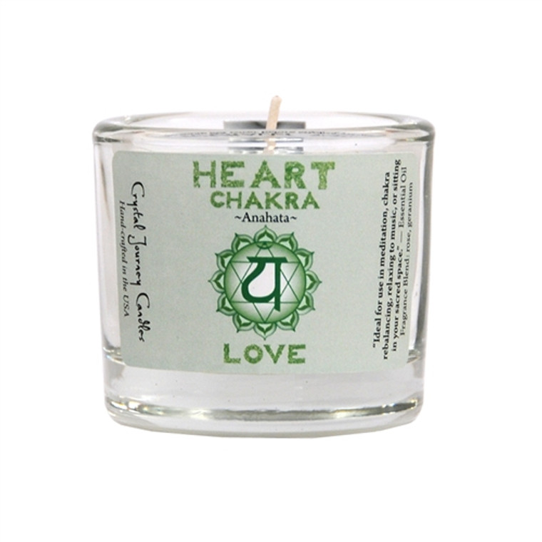 Crystal Journey Soy Filled Chakra Votive - Heart