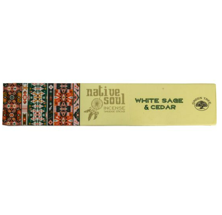 Native Soul Incense Sticks 15 Grams- White Sage & Cedar