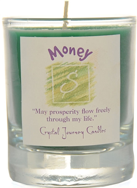 Crystal Journey Soy Filled Herbal Votive - Money