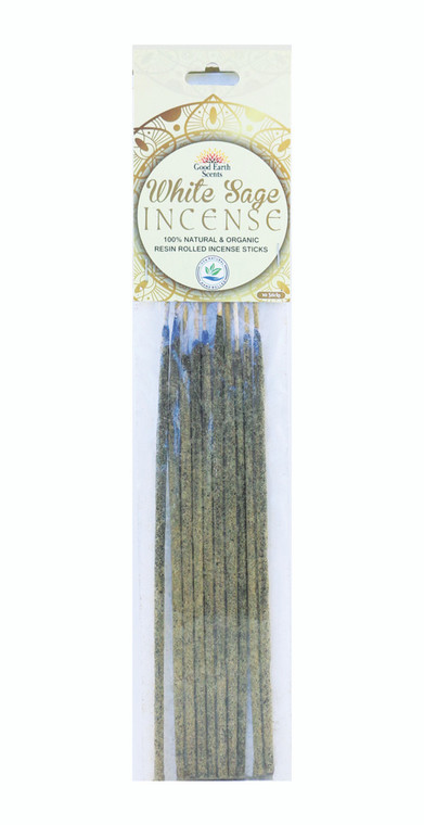 Good Earth Scents Resin Rolled Incense Sticks - White Sage