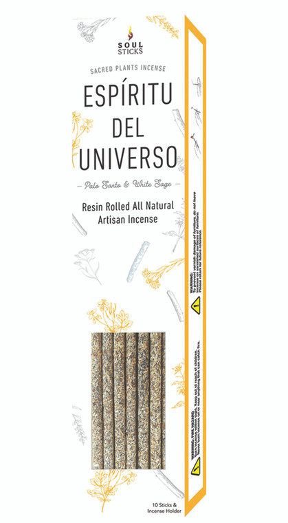 Soul Sticks All Natural Rolled Resin Artisan Incense - Palo Santo & White Sage