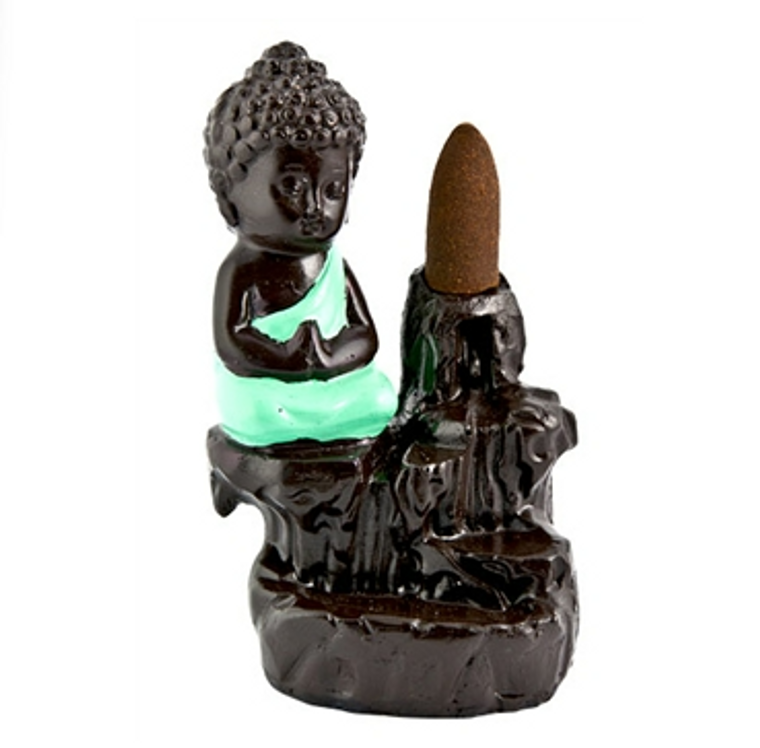 Buddha in Blue Backflow Incense Burner