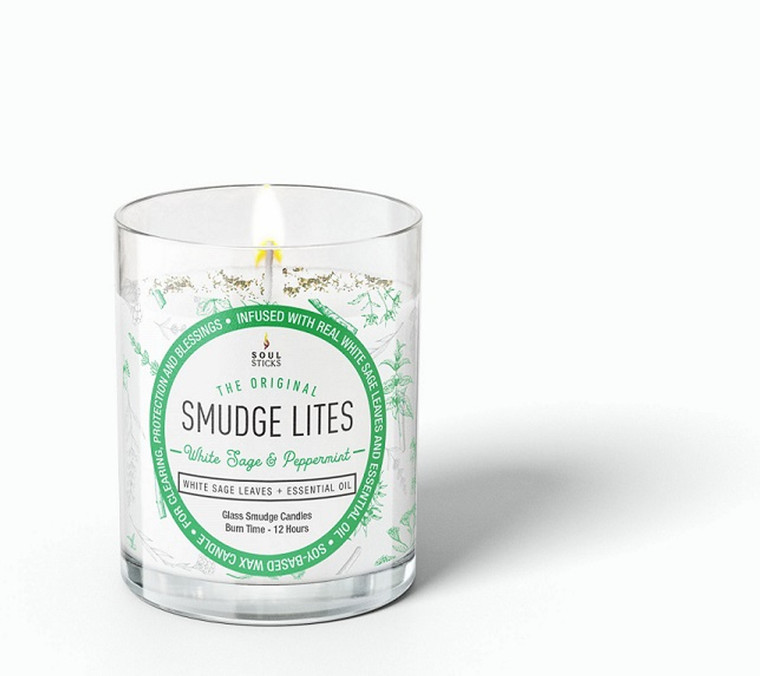Soul Sticks Smudge Votive Candle Smudge Lites - White Sage & Peppermint