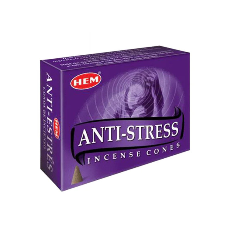 Hem Incense Cones -1 Box of 10 Cones - Anti Stress