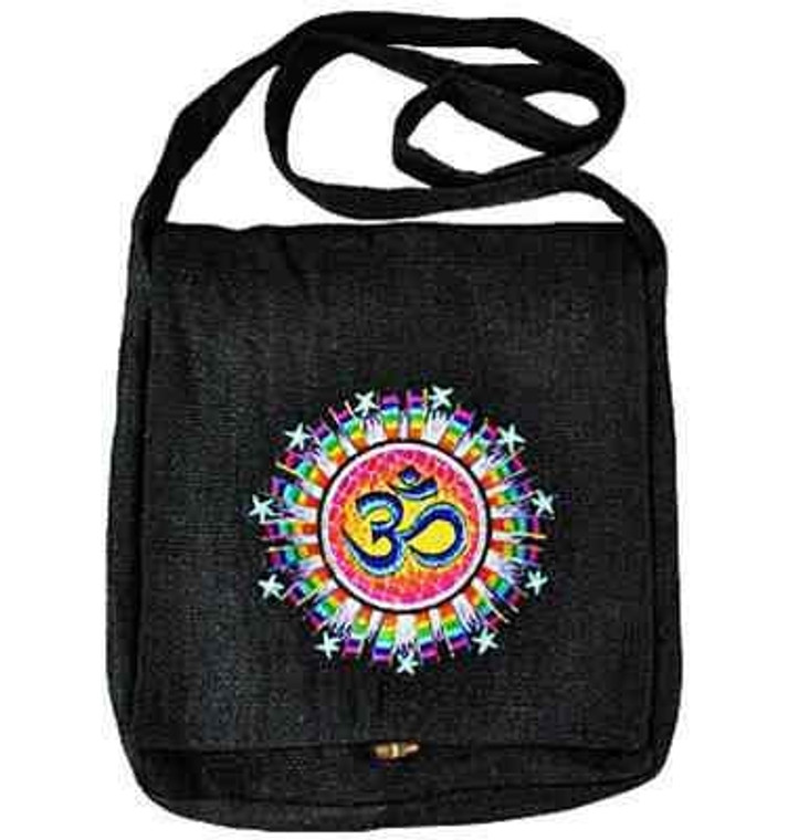 Om Symbol Hemp Bag in Black