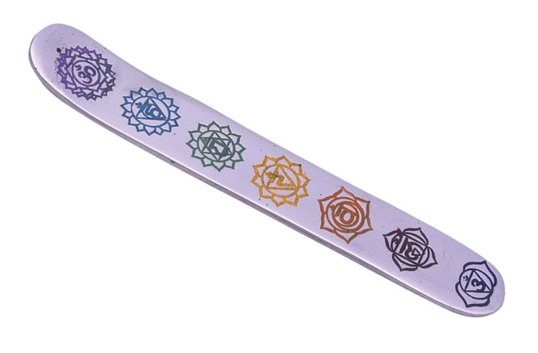 7 CHAKRA ALUMINUM INCENSE ASHCATCHER 10" 3