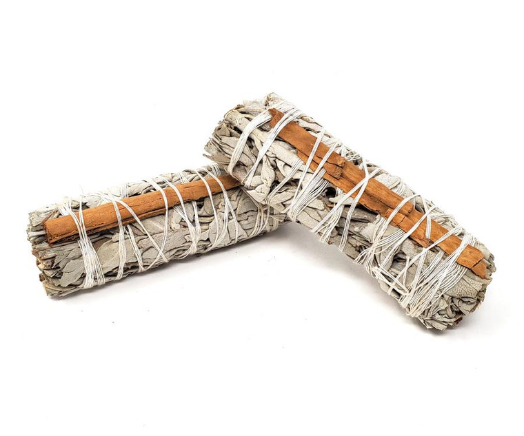 California White Sage & Cinnamon Smudge Stick 3-4" EACH