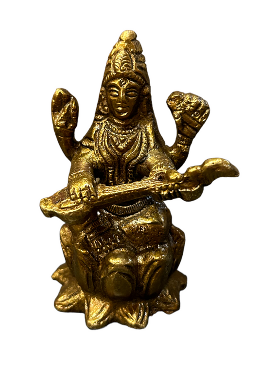 BRASS SARASWATI JI 2.75"