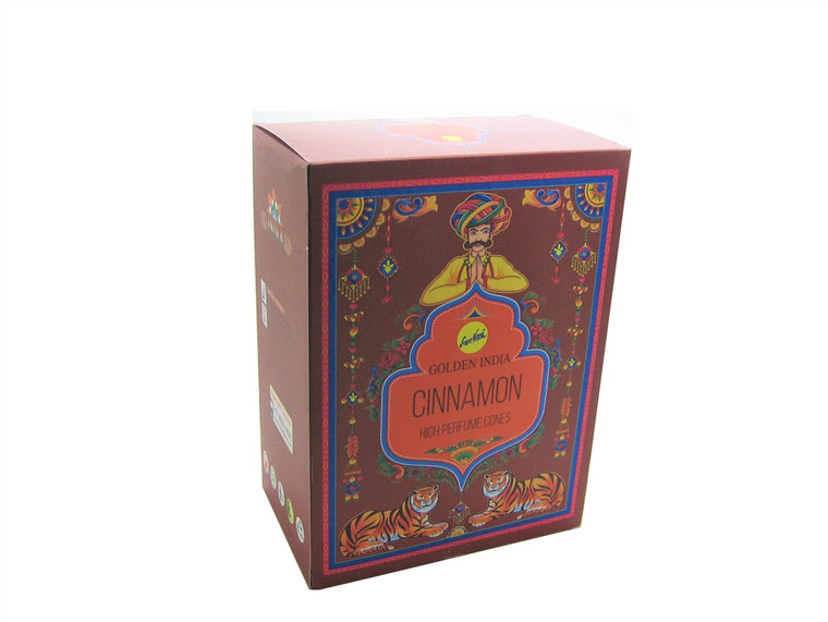 Golden India High Perfume 10 Backflow Cones - Cinnamon