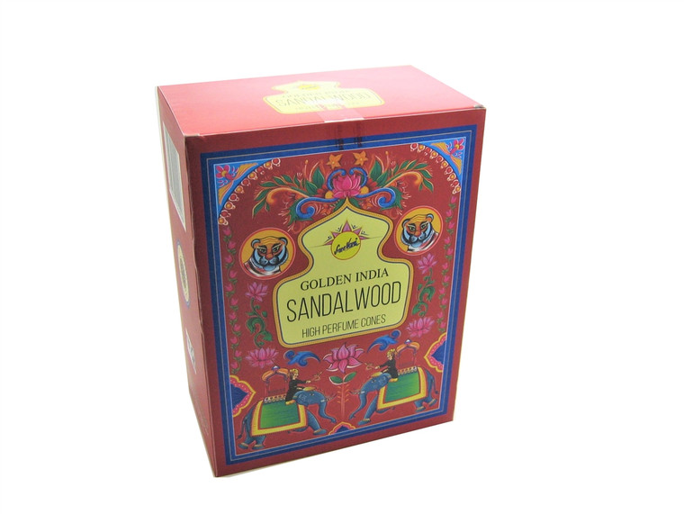 Golden India High Perfume 10 Backflow Cones - Sandalwood