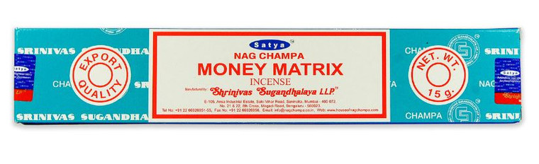 Satya 15 Gram Box Incense Sticks- Money Matrix
