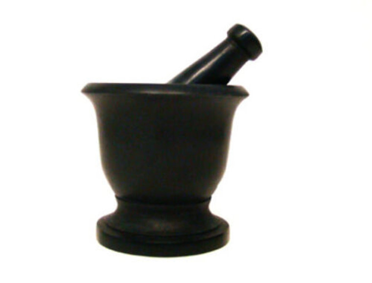 Small Black Soapstone Mortar & Pestle 2.5"