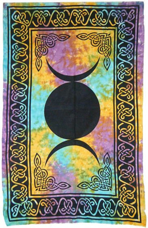 Triple Moon Tapestry Tie Dye 54x86"
