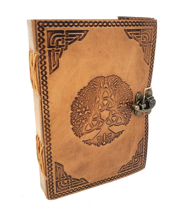 Triquetra Tree of Life Leather Journal 5x7" (Organic paper)