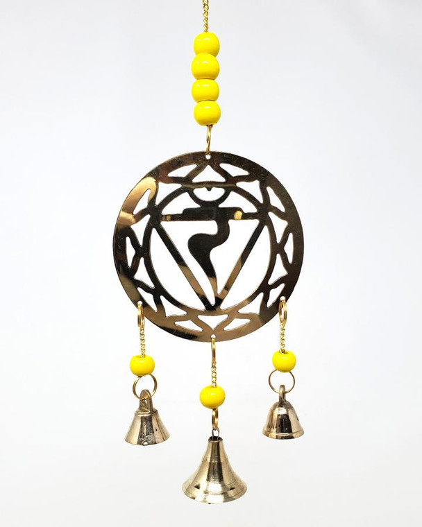 Yellow Chakra (Solar Chakra) Brass Windchime 11" High