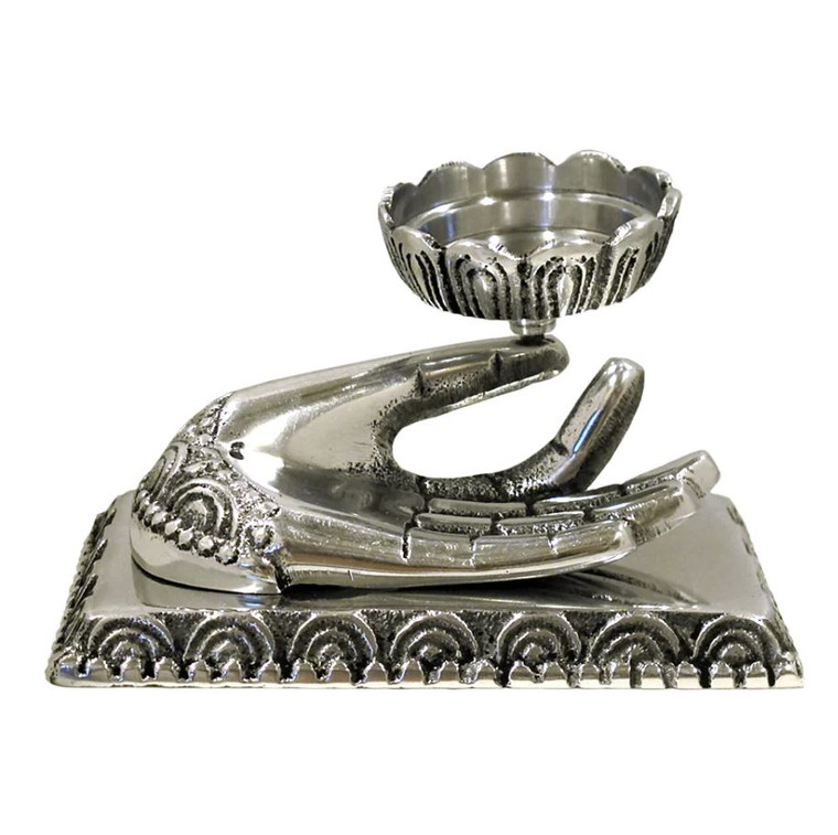 Hand of Compassion Metal Burner 5" wide x 2.5" High