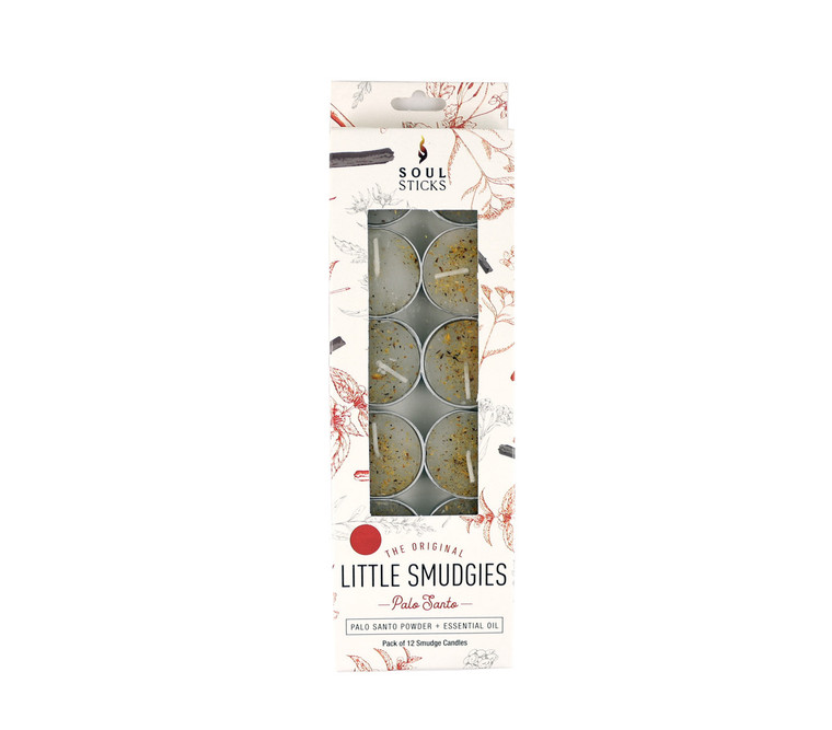 Soul Sticks Little Smudgies Tea Light Candles 12 pack- Palo Santo