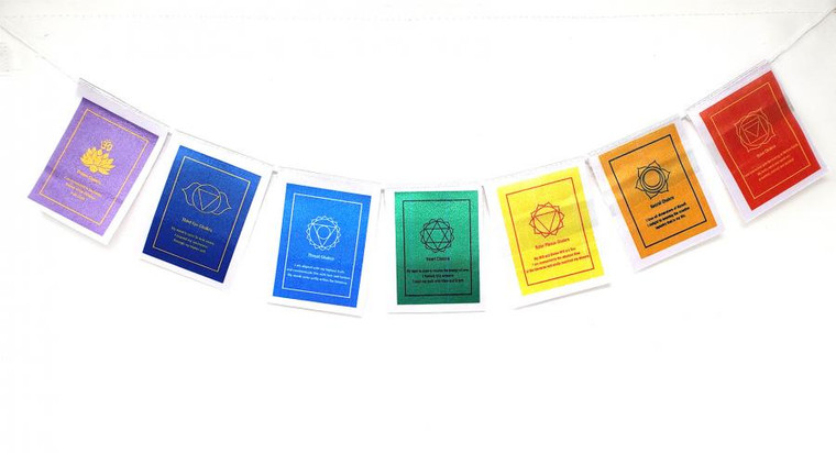 even Chakra Tibetan Prayer Flag 2.75" Wide x 3.5