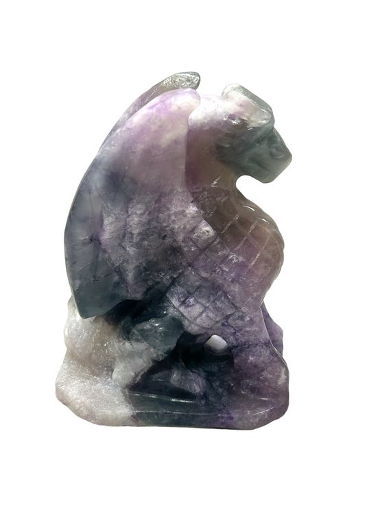 Fluorite Dragon Statue