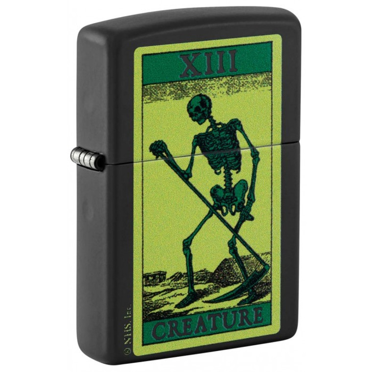 Zippo Lighter: Creature Death Card - Black Matte