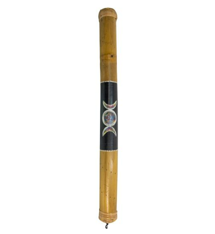 Bamboo Painted Rainstick - Triple Moon - Large