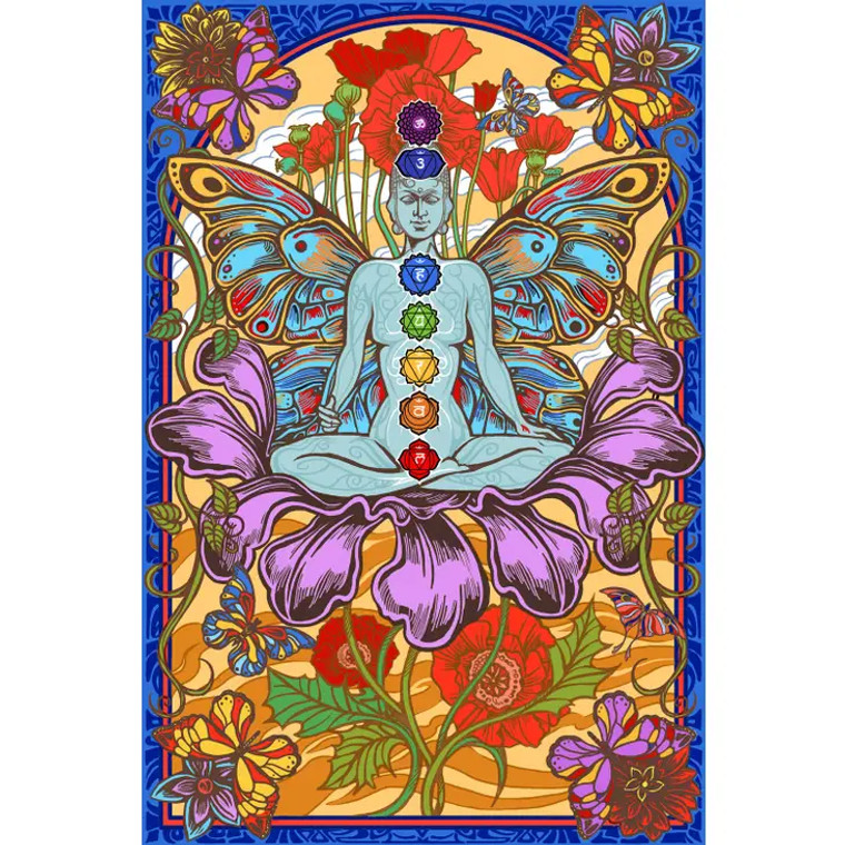 3D Chakra Lotus Tapestry (LG)