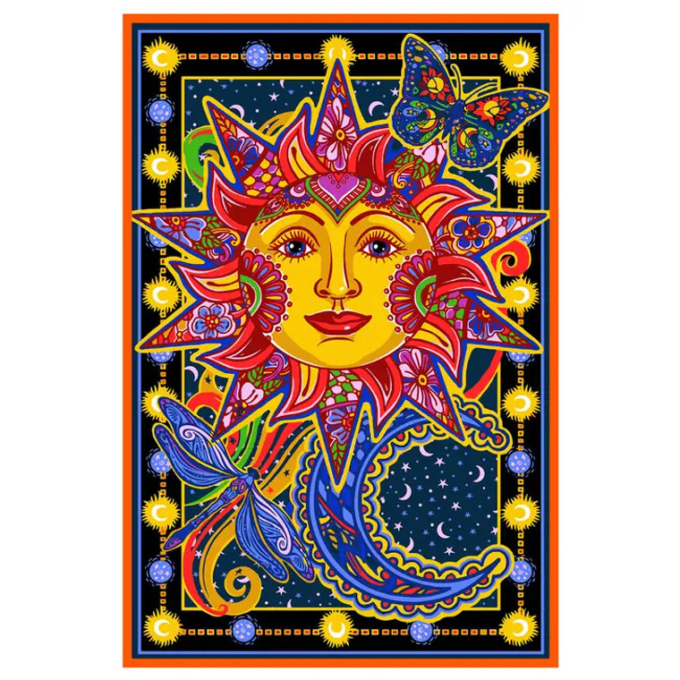 3D Celestial Sun Tapestry