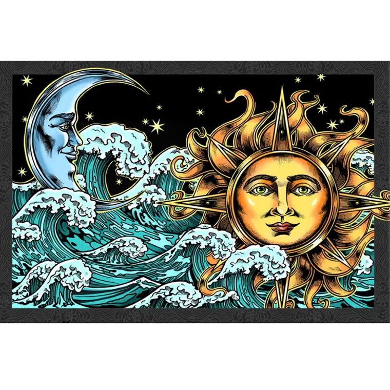 3D Moon Rising Tapestry