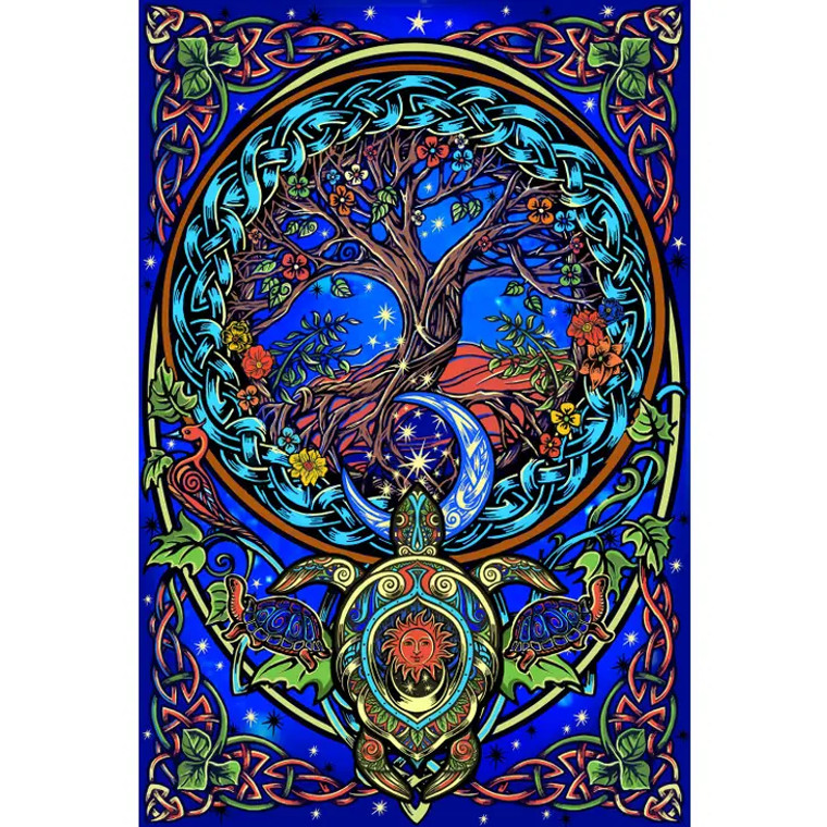 3D Tree Of Life Tortoise Tapestry