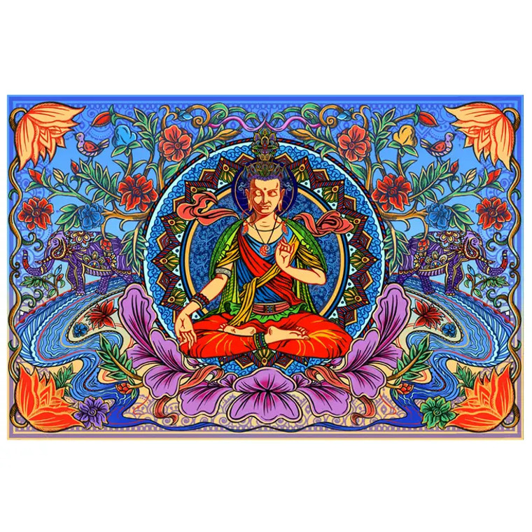 3D Lotus Buddha Tapestry