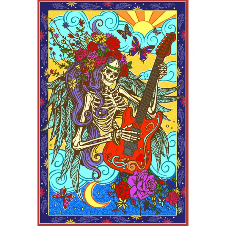 3D Hippie Guitar Tapestry