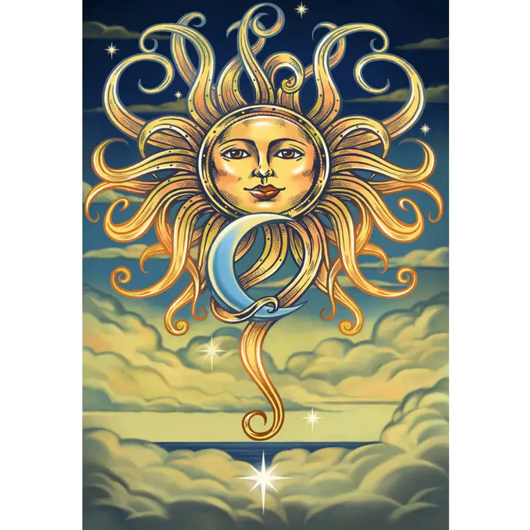 3D Intertwined Sun And Moon Tapestry