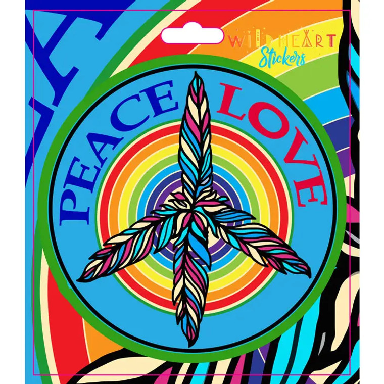 Peace Love Feathers Window Sticker