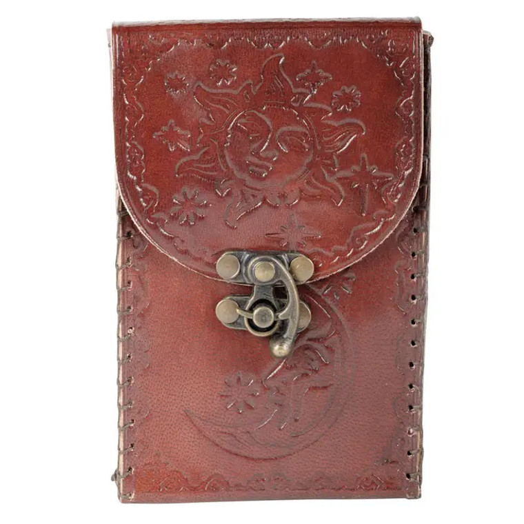 Sun Moon Tarot Card Leather Holder