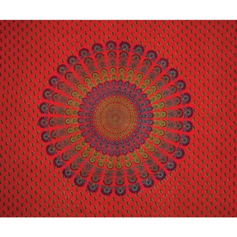 Red Indian Print Double Tapestry