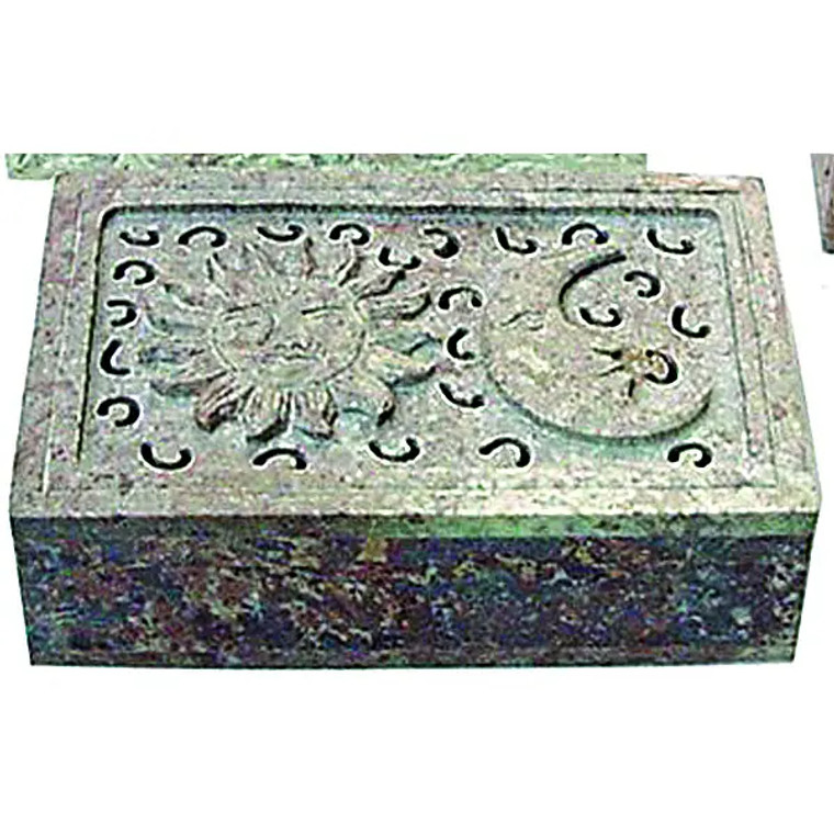 Soapstone  Box Sun & Moon