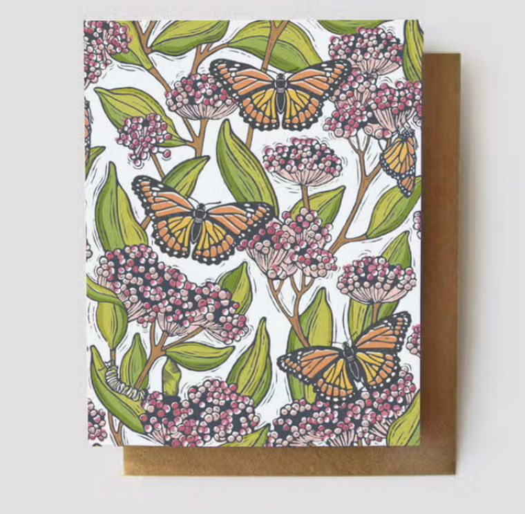 Monarch & Milkweed Card