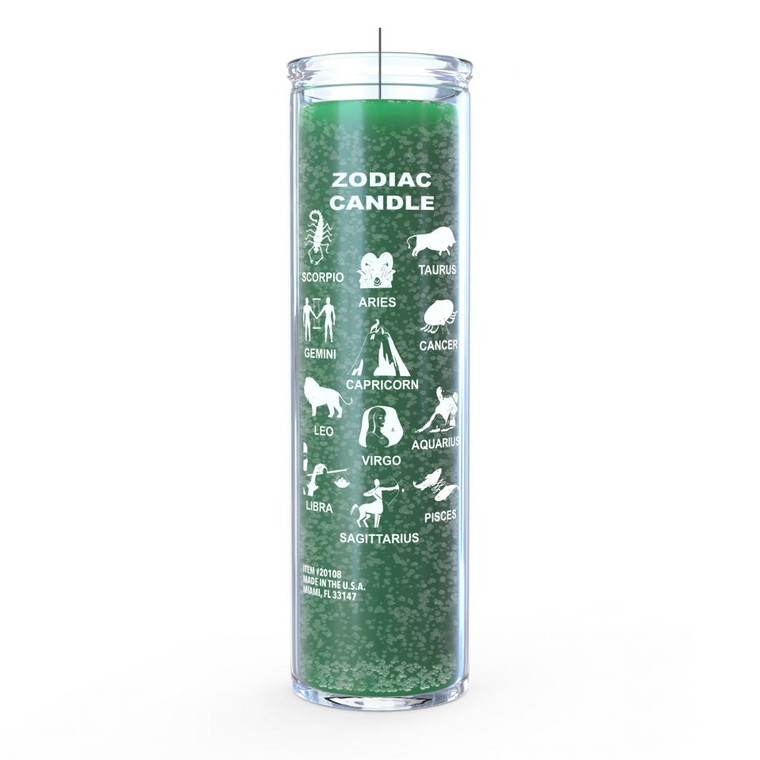 Prayer Candle 7 Day-Other / Zodiac - Green