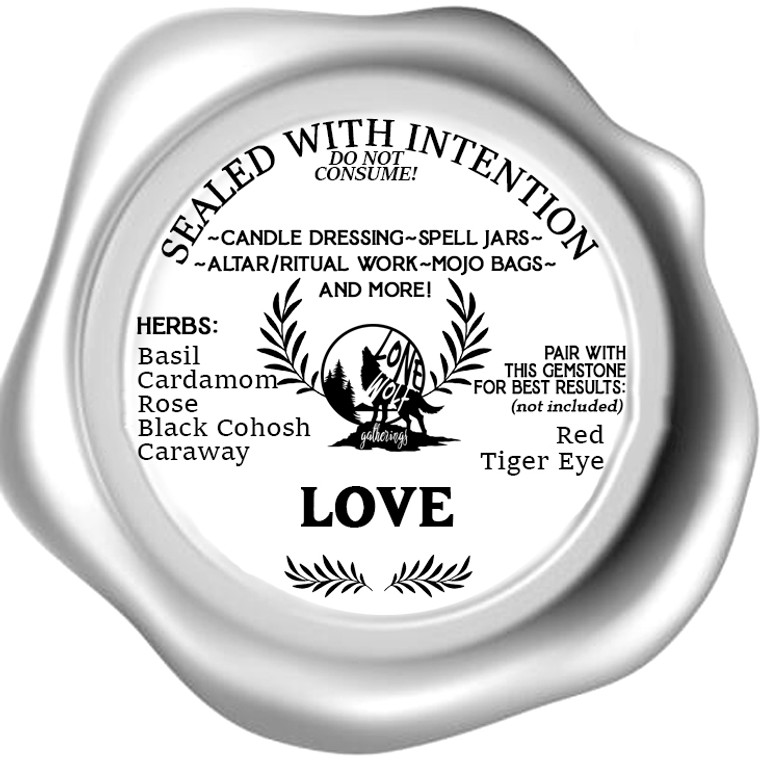 Sealed with Intention- Candle Dressing Herbal Blend- Love