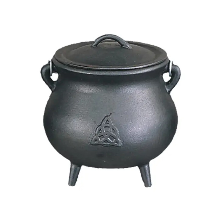 Triquetra Cast Iron Cauldron 7 Inch